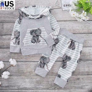 WISHNIOR Newborn Baby Girls Boys Hooded Tops